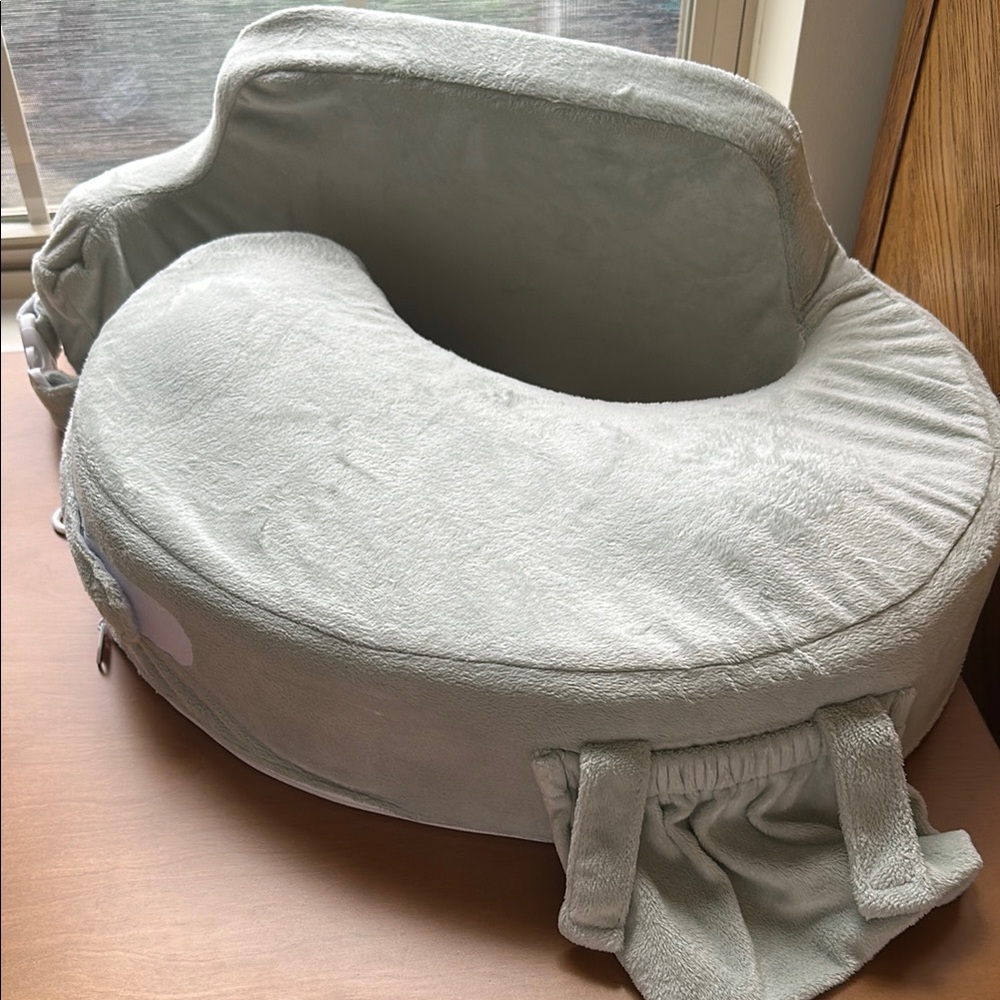 Neutral Green Plush Infant Support Seat